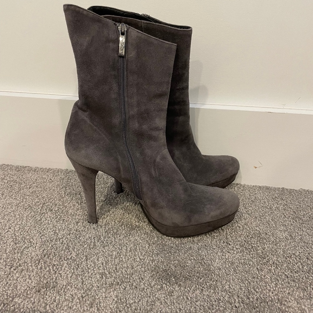 Grey suede boots